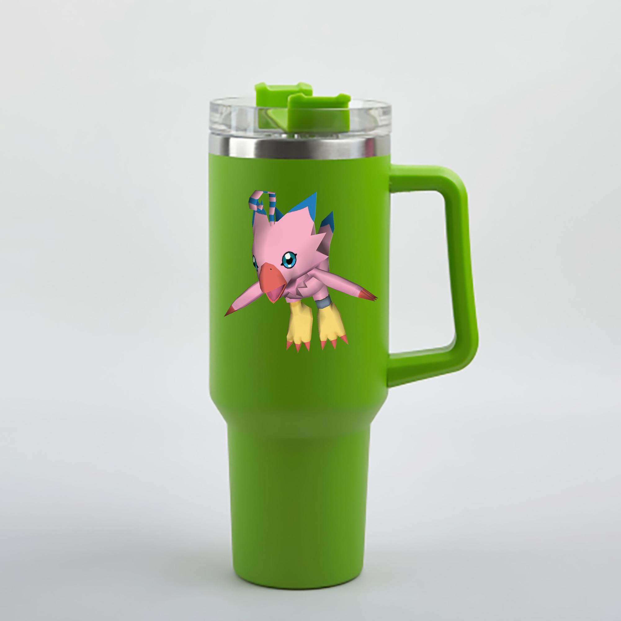 （画像用） Digimon デジタルモンスター/デジモン 1200mL車用タンブラー - クリスタルステッカー（プラスチックストロー付き）